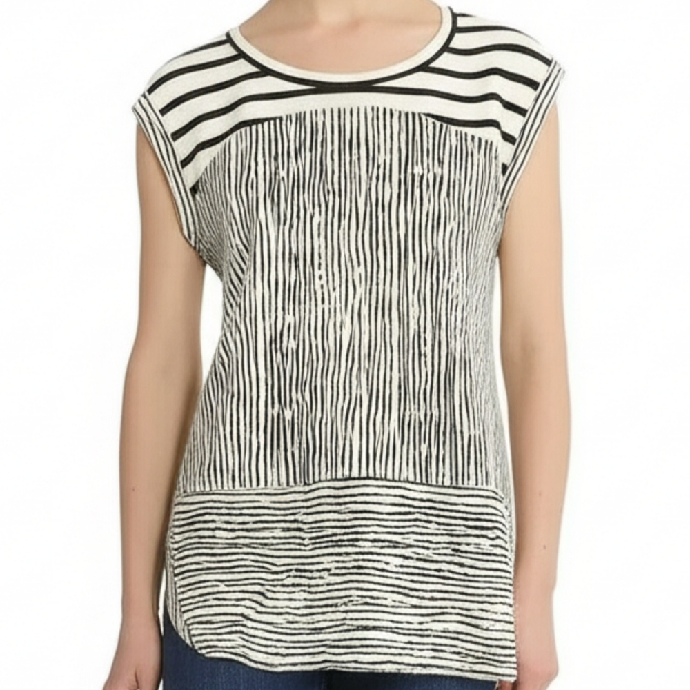 MELISSA NEPTON Mixed Media Sleeveless Top